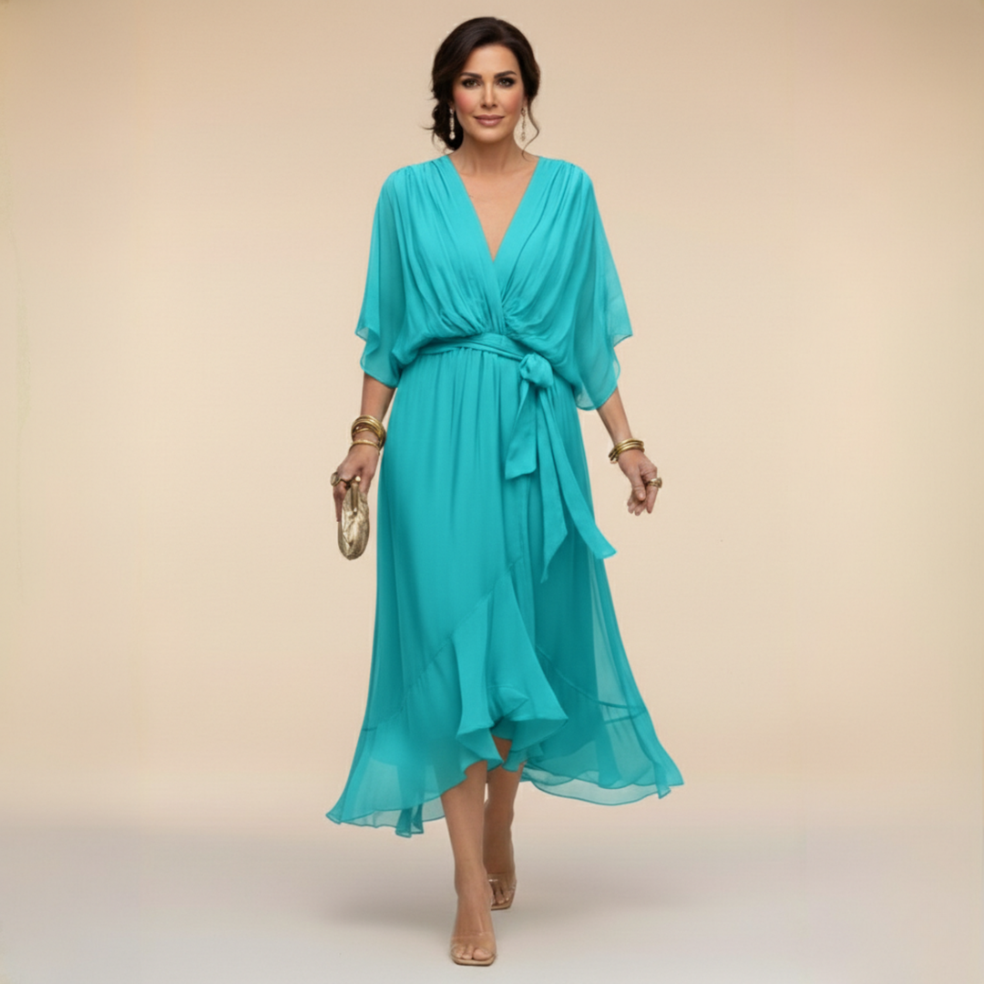 Monica V-neck chiffon dress