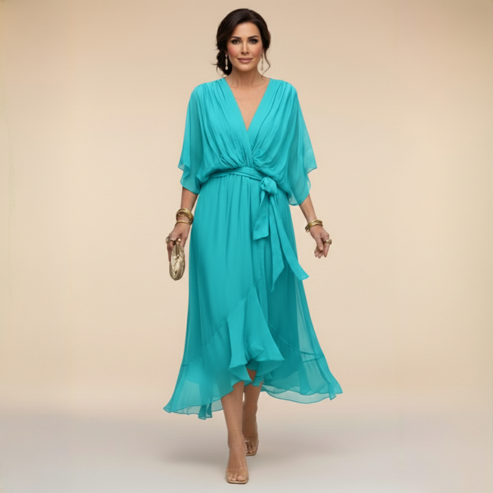 Monica V-neck chiffon dress