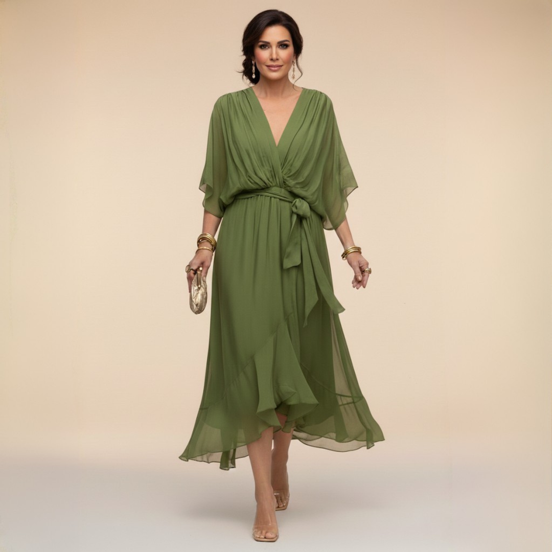 Monica V-neck chiffon dress