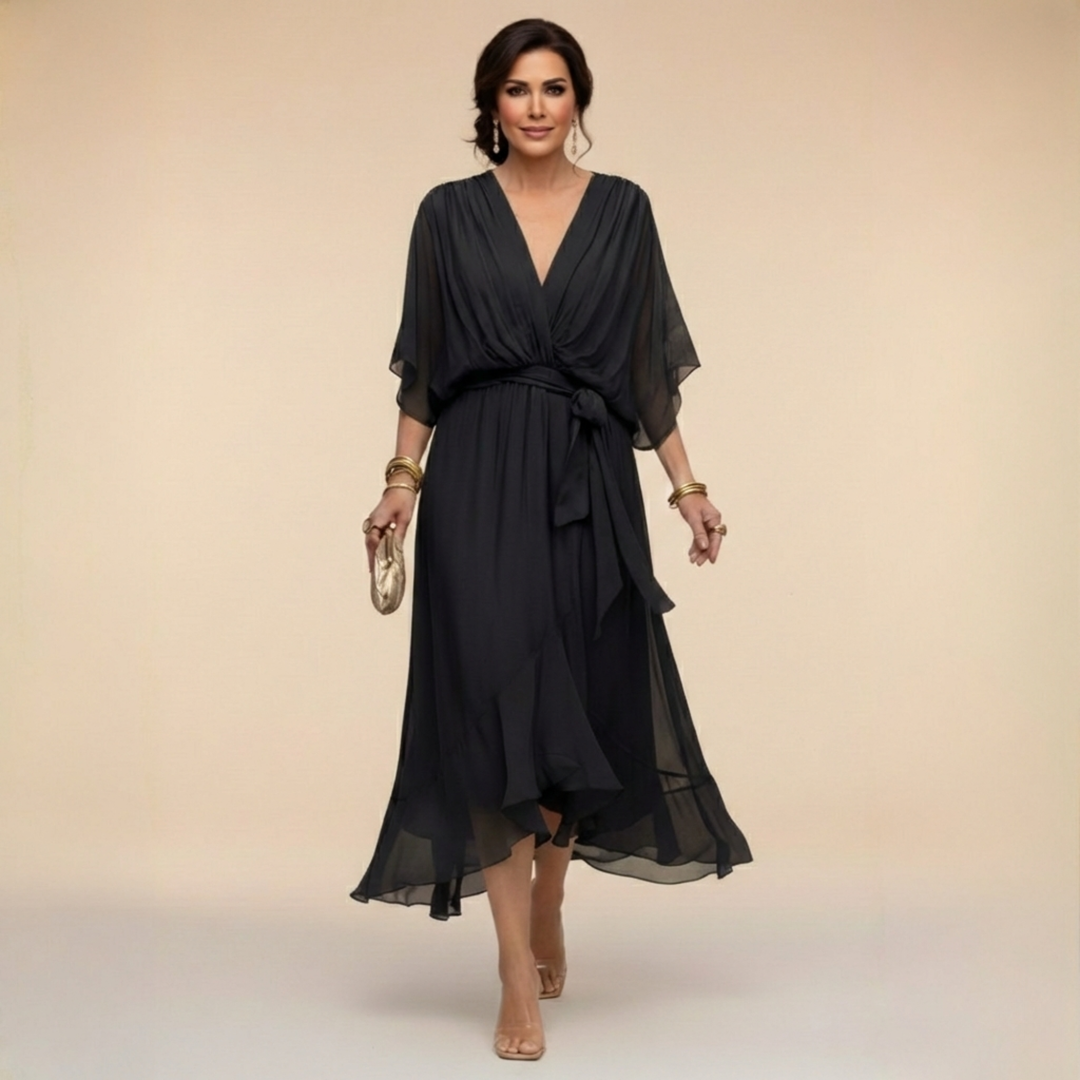Monica V-neck chiffon dress