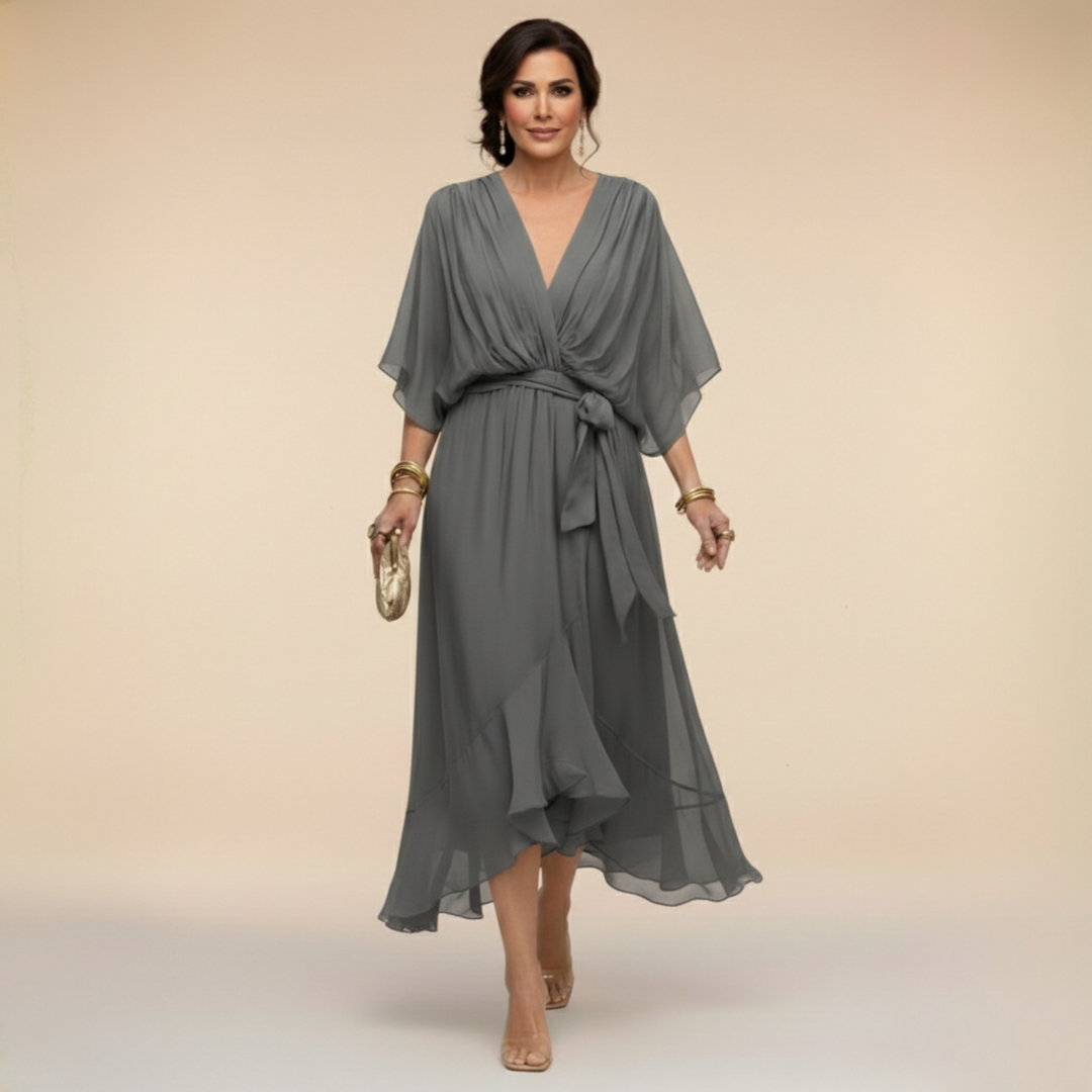 Monica V-neck chiffon dress