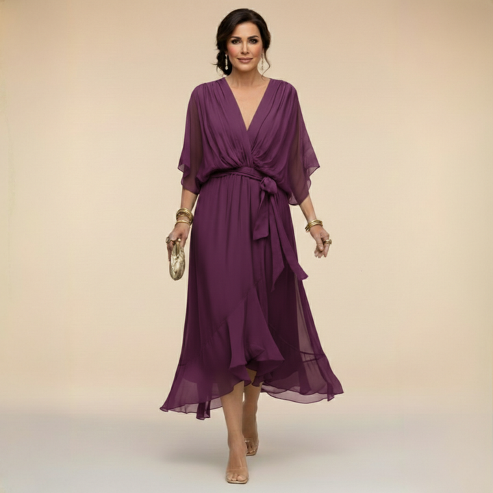 Monica V-neck chiffon dress