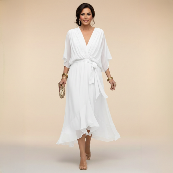 Monica V-neck chiffon dress