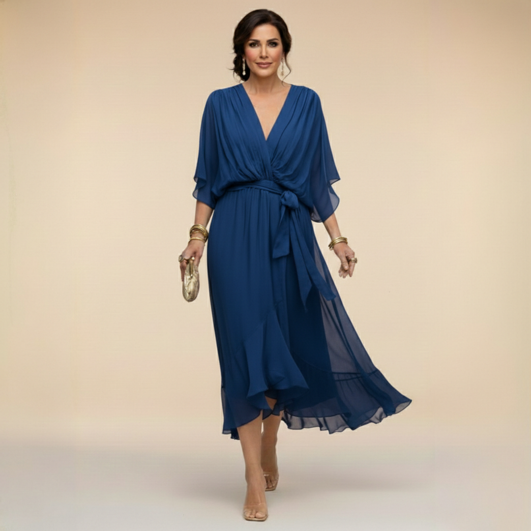 Monica V-neck chiffon dress