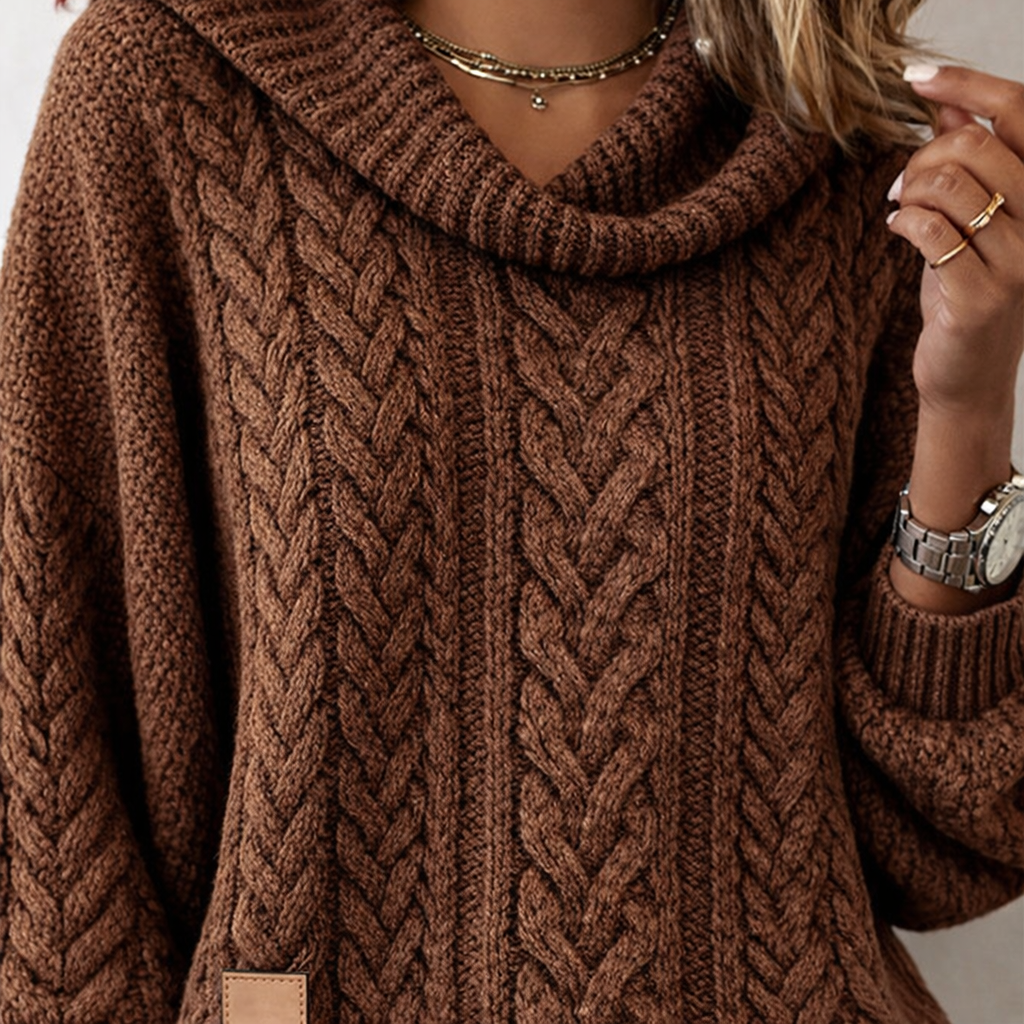 Solid Twisted Knit Sweater