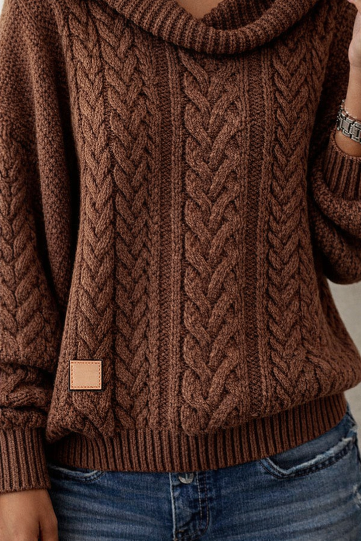 Solid Twisted Knit Sweater