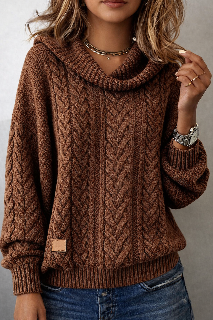 Solid Twisted Knit Sweater