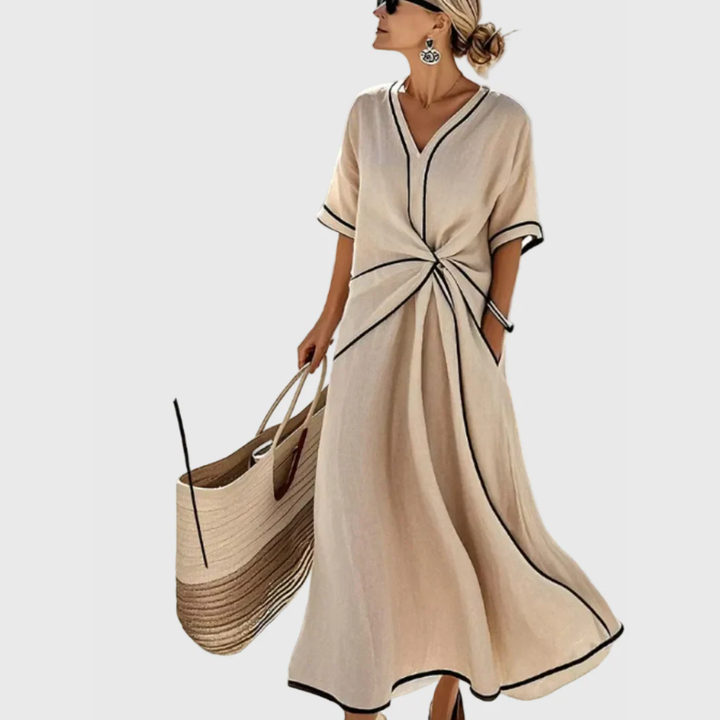 Helena | Draped Coastal Maxi Dress