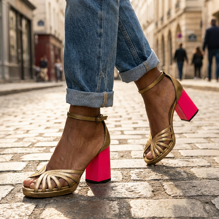 Milvia | Classic sandals with ankle strap and open toes
